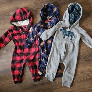 Baby Fleece Jumpsuits, 18 months Carter's baby boy one piece winter clothes